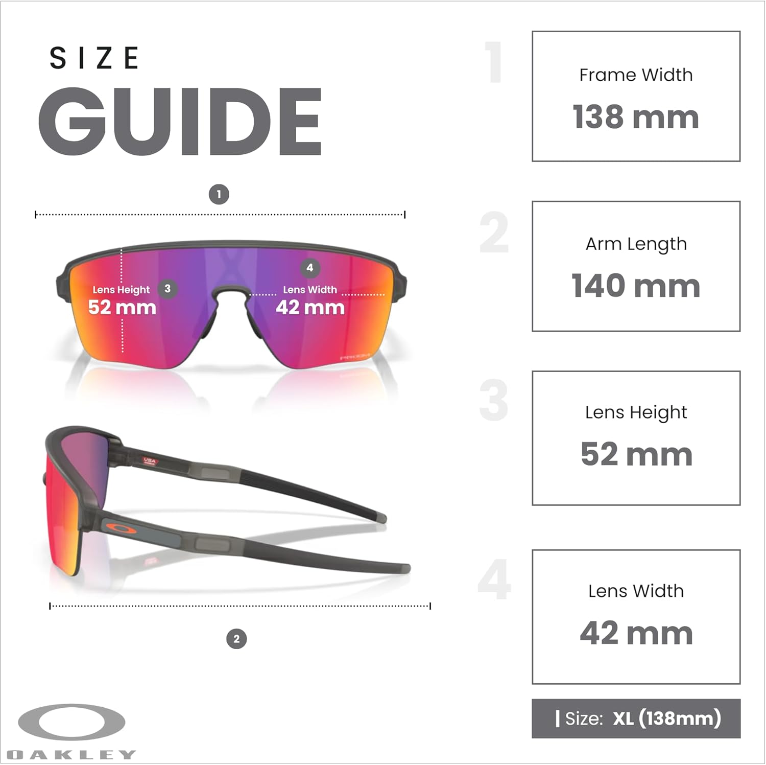 Oakley Corridor SQ OO9415 Rectangular Sunglasses for Men + Bundle Accessory Leash Kit, Microfiber Pouch Matte Grey Smoke / Prizm Road 42 Millimeters image 4 of 7 B0DX2CSDTZ