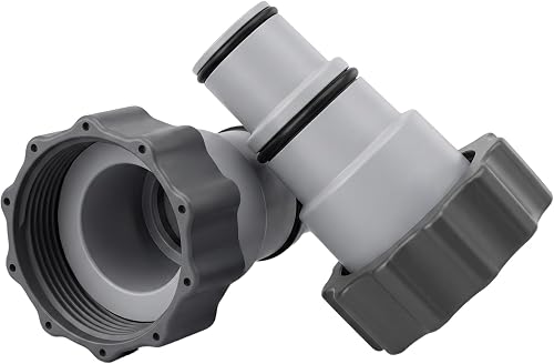 2 Packs Pool Hose Adapter Connector, Converts 1.5 Inch to 1.25 Inch Hoses for Above Ground Pools, Filter Pumps and Saltwater Systems