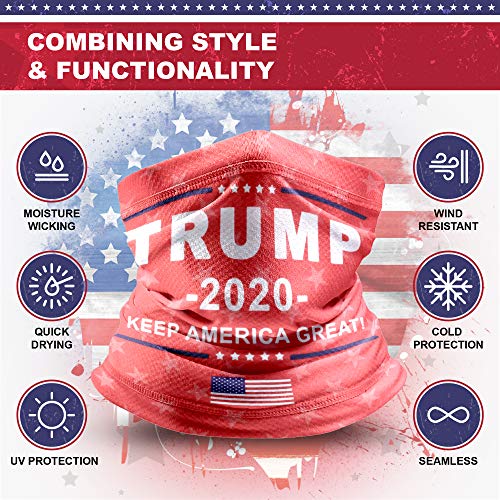 Trump Neck Gaiter - Ski Mask & Face Cover – 2020 Donald Trump Merch Apparel for Outdoors – UV Sun Protection, Patriotic Trump Nation Bandana Balaclava4