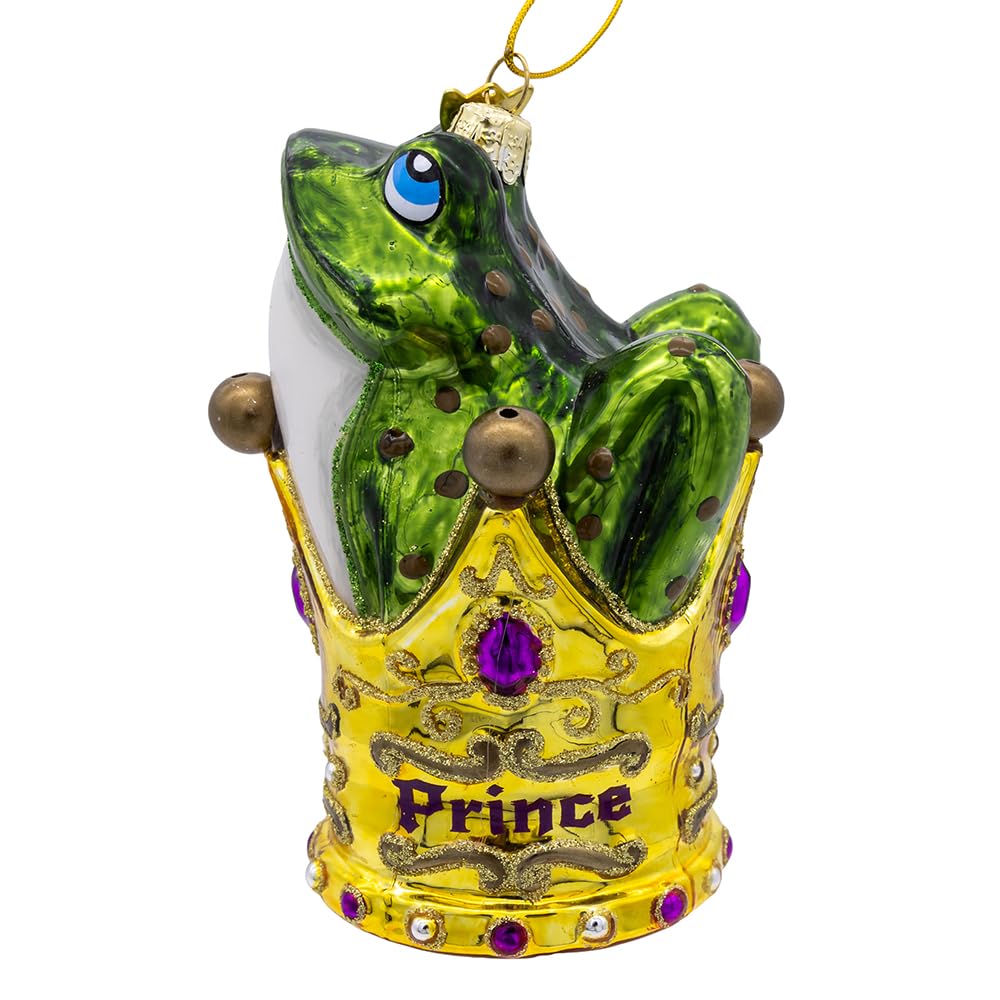 Grenouille en verre Kurt Adler Noble Gems ornement sapin Noël 11,4 cm