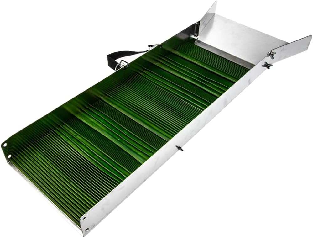 SE 34.5-Inch Aluminum Sluice Box Includes Flexible TPR Matting, V and Squared Shaped Riffles -GP-SB51A