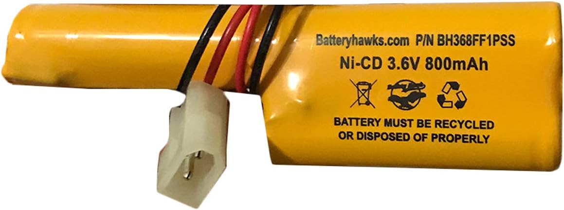 Battery Hawk LLC Genlyte 52-0185 520185 Saft 420735-00 42073500 3.6v 800mAh Ni-CD Pack Replacement for Exit Sign Emergency Light Genlyte 62-0185 620185