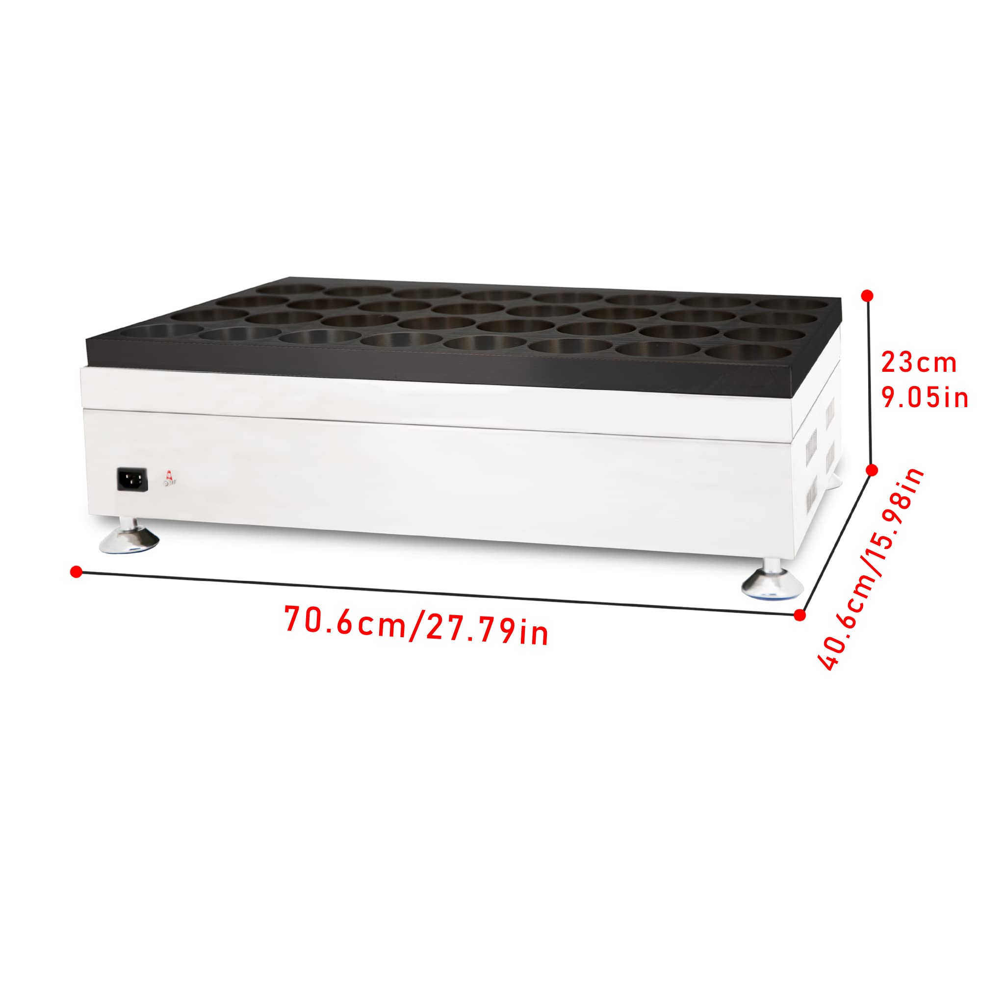 Macchina per Fare la Torta di Fagioli Rossi elettrica Commerciale, Macchina per Waffle Antiaderente, Macchina per Torta di Fagioli Rossi di Taiwan a 32 Fori, 2400 W, Temperatura Regolabile