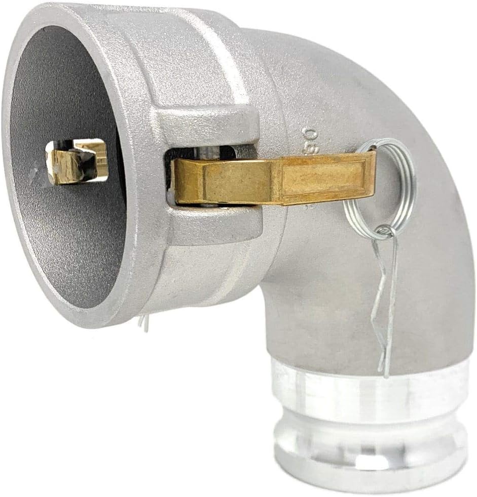 Gloxco Aluminum Type DA Cam and Groove Hose Fitting, 90 Degree Elbow, 3" Female Camlock x 3" Male Camlock (CAM-30-DA90-AL) : Industrial & Scientific