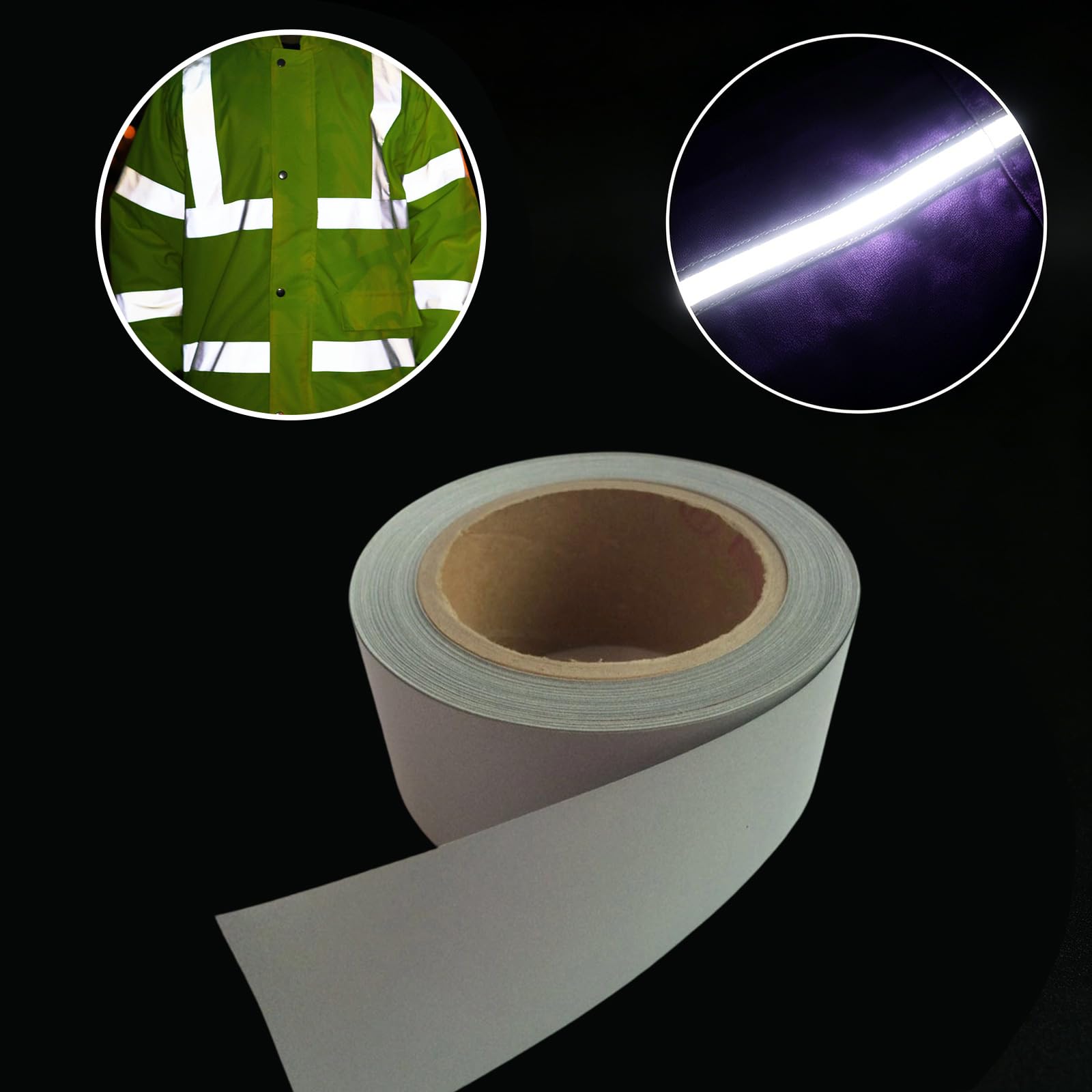 PANGBOER Cinta reflectante brillante para disfraces, equipo de mascotas y proyectos escolares, mejora en entornos oscuros, tiras de tela de tela