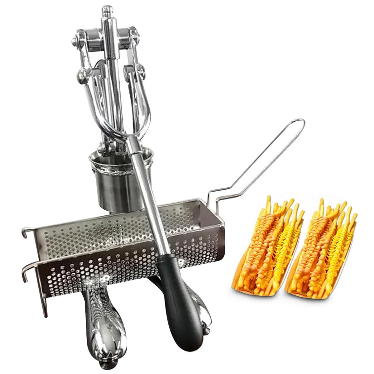 AYCDL French Fries Maker Squeezer,30cm Potato Fried Chips Machine,Stainless Steel,Easy to Use,Homemade Snack Essential