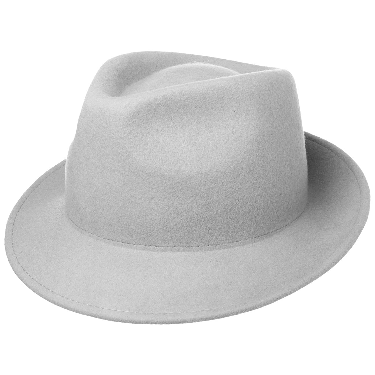Lipodo Trilby Hat Wool Felt Made in Italy Men Fall Winter Light Grey