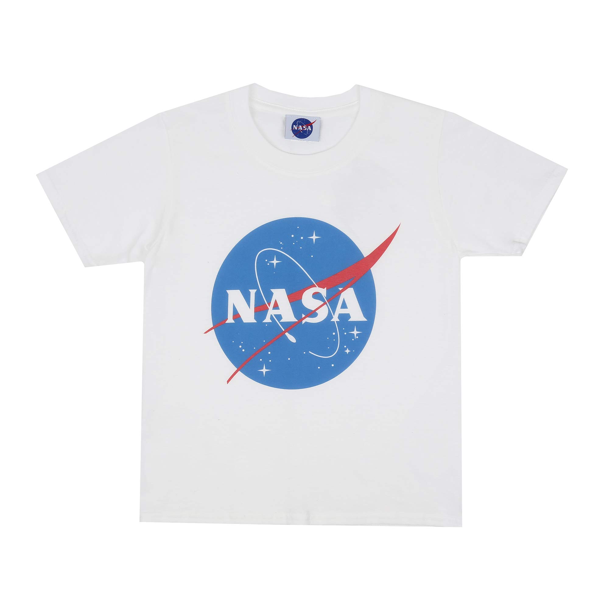 NASA Boys Cotton T-Shirt - White - 7-8 Years - Original Logo