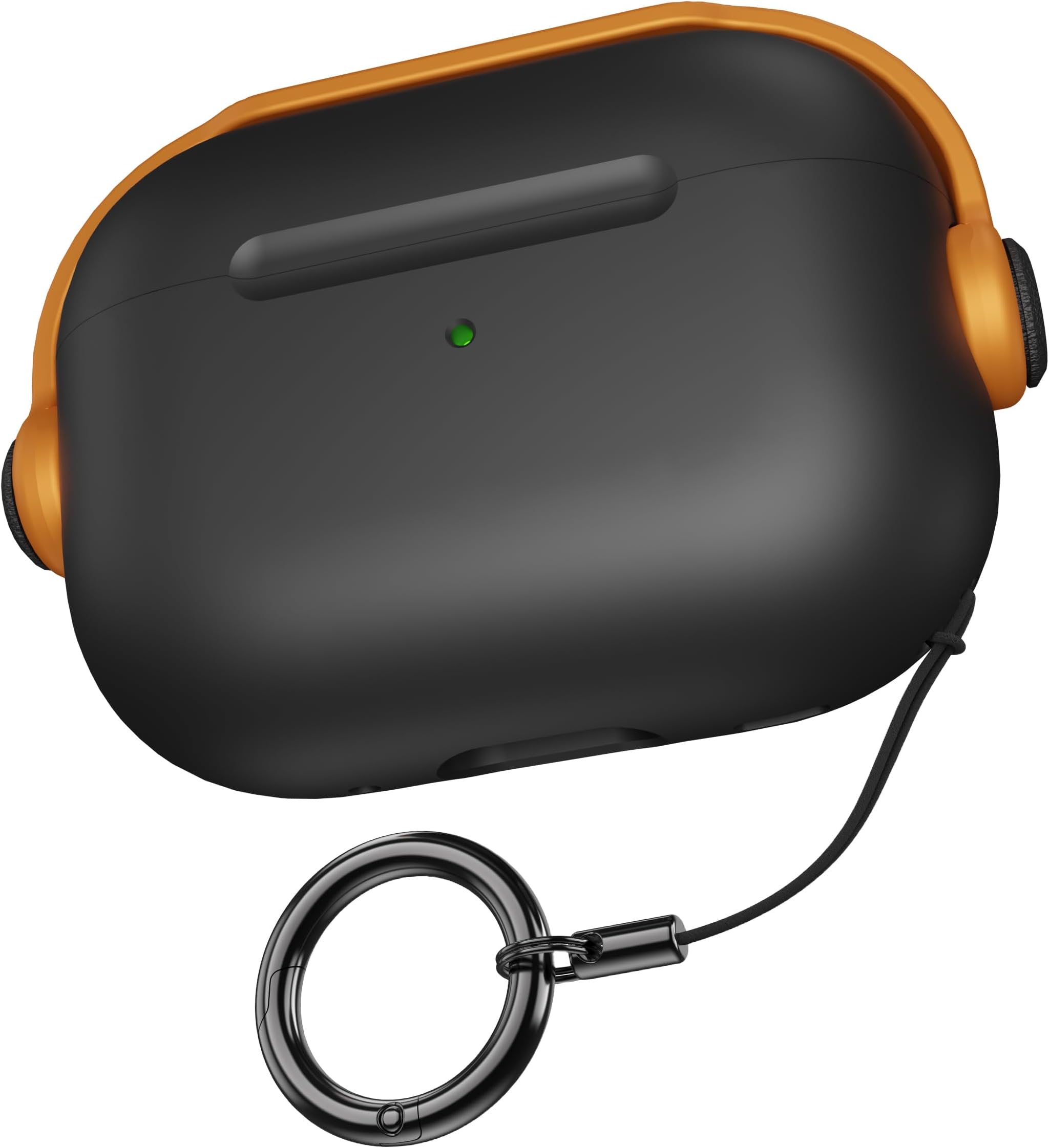 SounceAntilost Lid Case Shell for Airpods pro 2 Case Cover with Lanyard, Full Protection Tough Shockproof Lock Cover Compatible with Airpods pro 2 Gen-2 (2022, 2023) with Carabiner - Black & Yellow