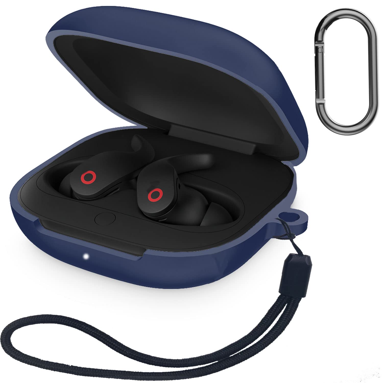 JIML Silicone Case for Beats Fit Pro 2021 Protective Case Cover Durable Waterproof Shockproof Full Body Protective Skin Cover with Keychain and Lanyard (Blue)