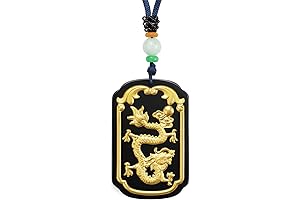 Natural Nephrite Jade Necklace Pendant Inlaid with 22K Gold - the Jade Dragon