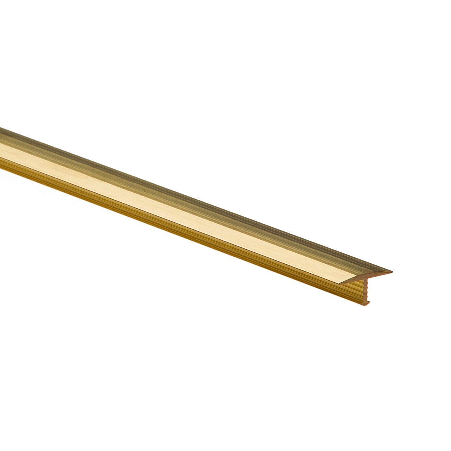 T Profile Aluminium T Bar Threshold Trim 1M (39.37") Colours TMW Profiles (13 mm, Anodized Gold)