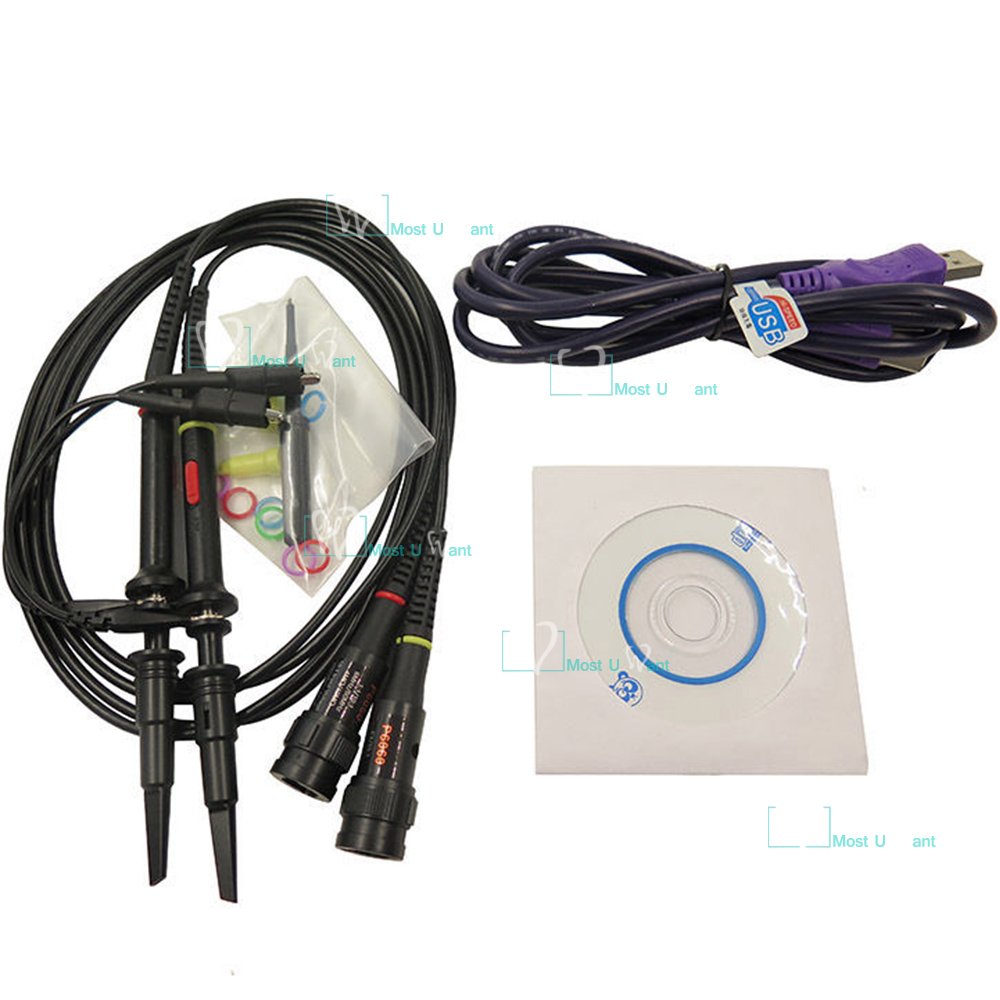 Equipo de ensayo basado en PC USB 2 en 1 Osciloscopio virtual digital 2 ch 40 MHz 100 MSa/S analizador de espectro