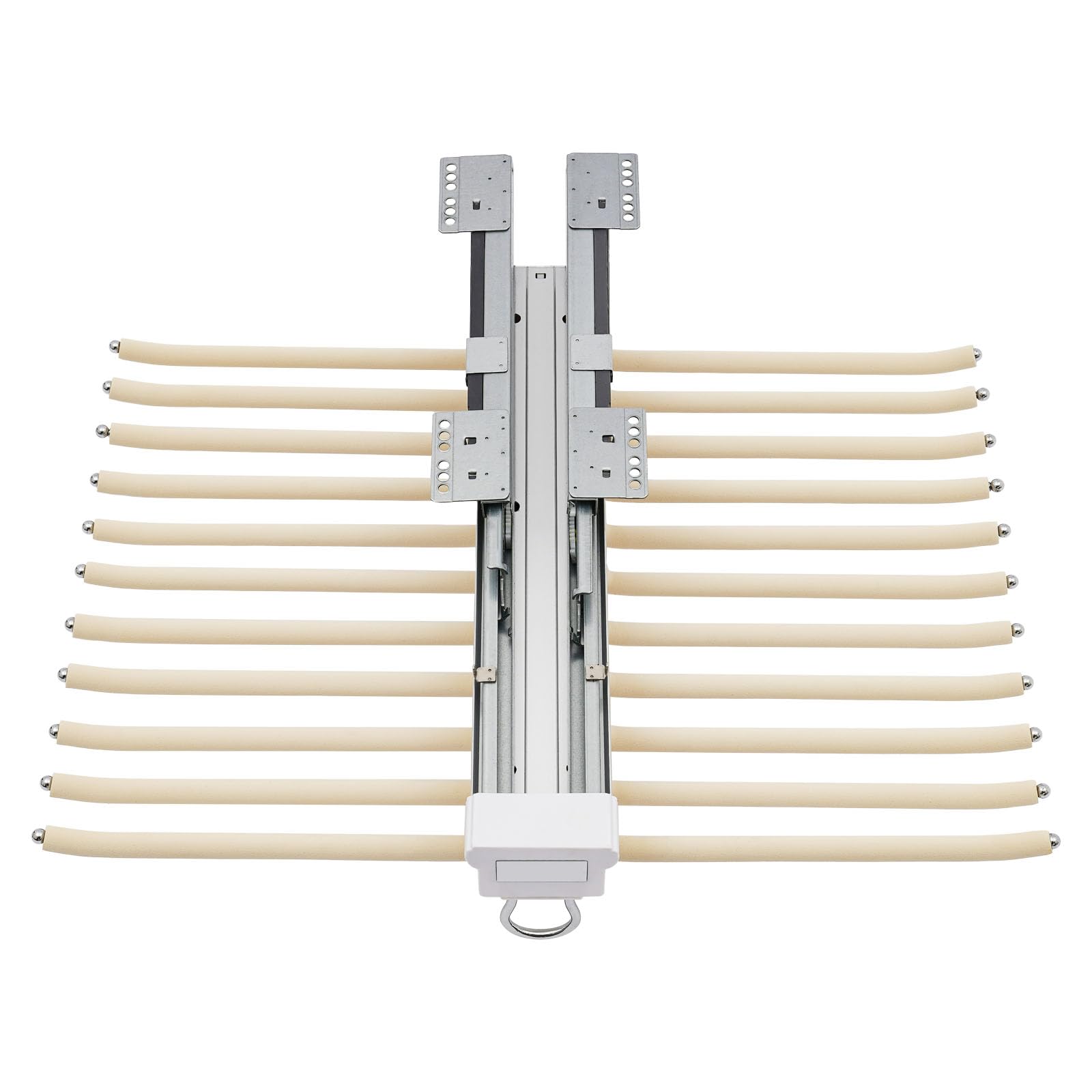 Percha extensible de dos filas para pantalones, 22 brazos, para pantalones, ahorra espacio, con revestimiento antideslizante flocado, organizador de armario