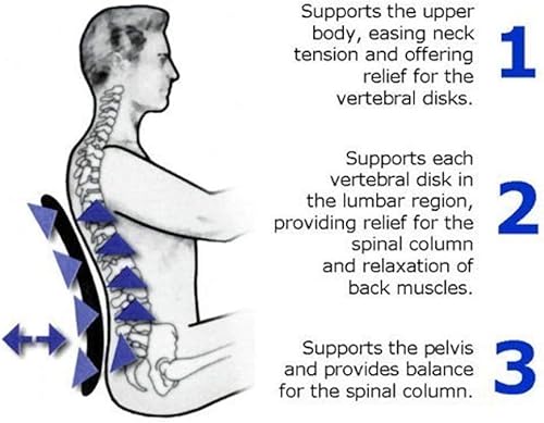 Miniatura 3 de Paquete de 2 cojines de apoyo lumbar de malla  Malla negra fresca transpirable  Cojín de apoyo de espalda transpirable de flujo de aire para uso en