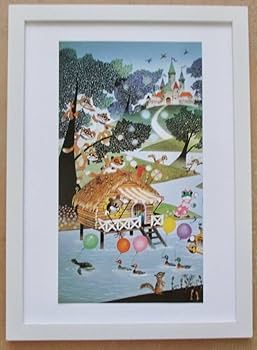 Amazon.co.jp: 藤城清治「ケロヨンのユートピア1」印刷物 画集画 A4額