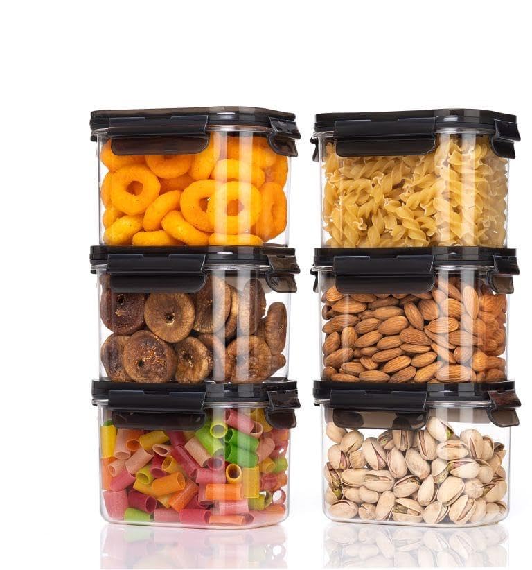 Image of RECLUSE 700ml food storage container Air Tight 100% Unbreakable Container Lock System Kitchen Storage Container, BPA-Free, Plastic Canisters with Durable Lids Ideal for Cereal (pack of 2)