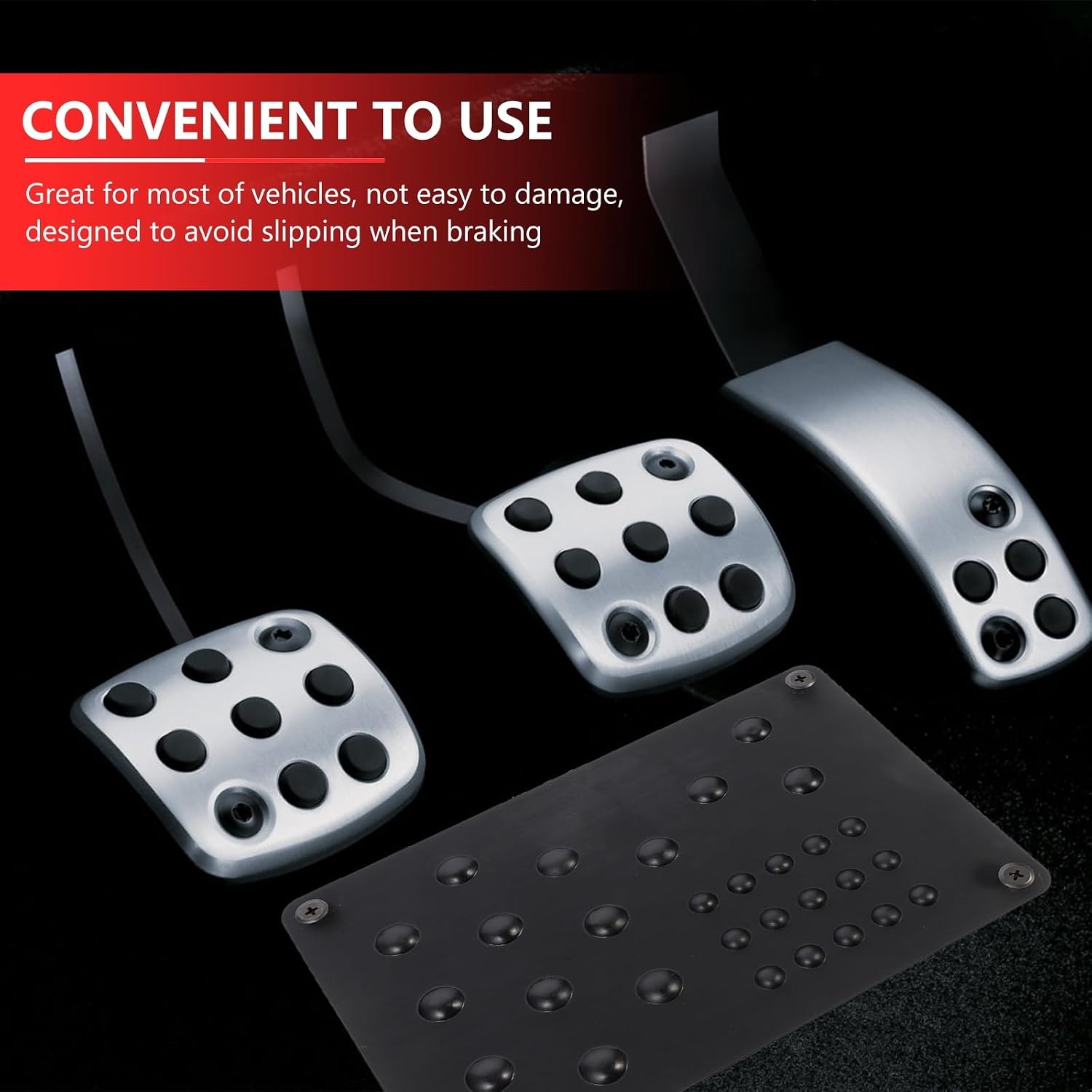 Car Pedals Replacement Heel Pad 8.66X5.91 Inches Non-Slip Floor Mat Footrest for Cars and Trucks Automotive Body Trim