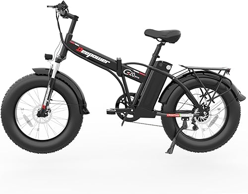 G20Pro - Bicicleta eléctrica plegable para adultos, batería extraíble de 1000 W, 48 V, 12.8 AH, neumático grueso de 20 pulgadas, velocidad máxima de