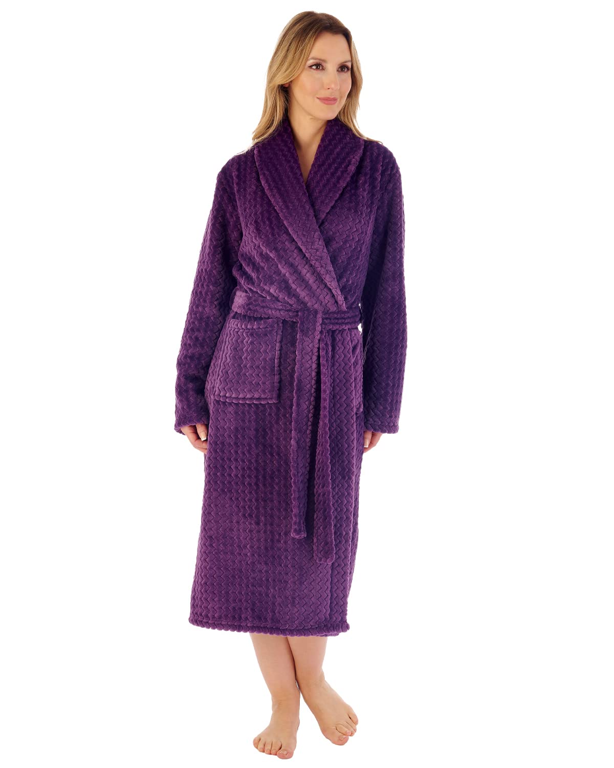 Slenderella Chevron Wrap Dressing Gown HC02318 Purple 2XL