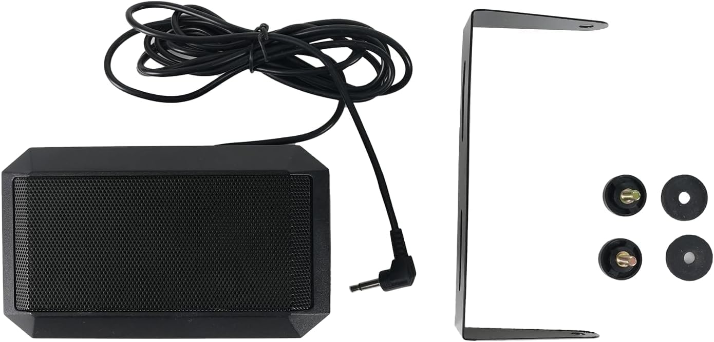 Retevis V001 CB Altoparlante Esterno, 8 Ohm 5 W, con Spina da 3,5 mm e kit di Montaggio, Altoparlante Rettangolare per Comunicazioni, Compatibile con radio CB MB61/MB62/MB63A (1 pezzo)