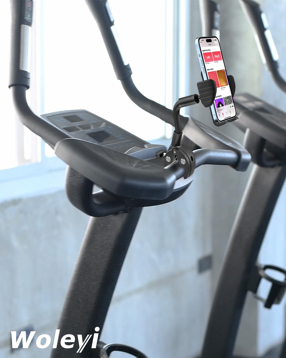 Support de téléphone col de cygne pour vélo d'intérieur