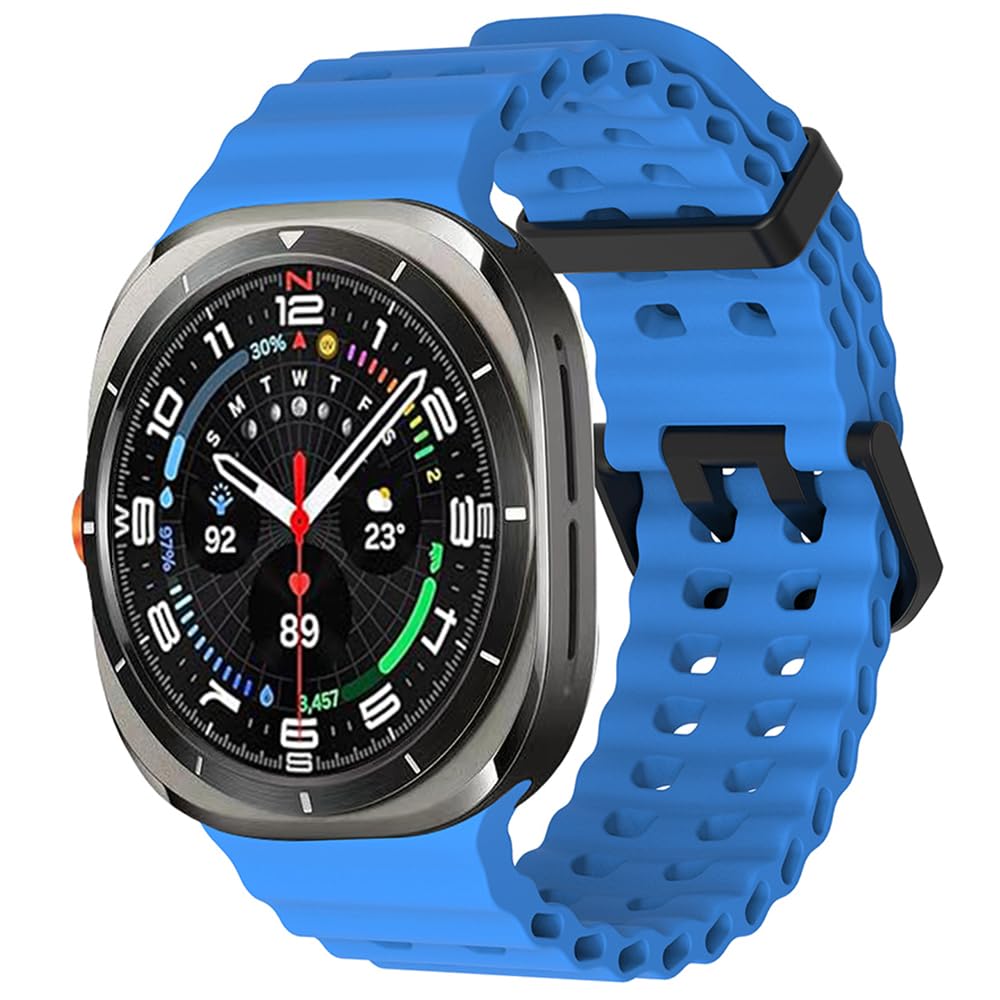 EANWireless Compatible for Galaxy Watch Ultra Band 47mm, Soft Ocean Silicone Sport Strap Women Men Replacement Accessory Fit for Samsung Galaxy Watch