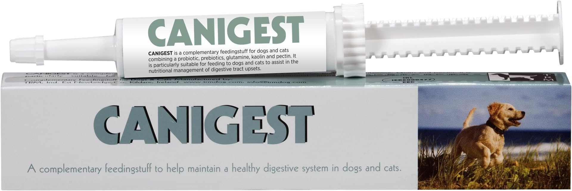 TRM Pet CANIGEST Probiotic Paste for Cats and Dogs - 15ml - Easy to Administer Cat & Dog Tummy Settler Made with Probiotics, Prebiotic, Glutamine, Kaolin & Pectin