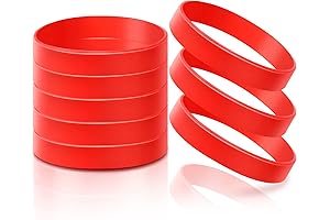 Junkin 48 Pieces Plain Red Rubber Bracelets