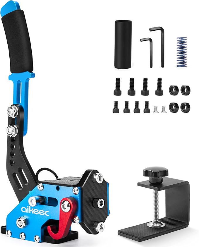 aikeec 64 Bit USB Handbrake with Clamp for PC Windows Sim Racing Games G25 G27 G29 T500 FANATECOSW Dirt Rally with Handle Grip