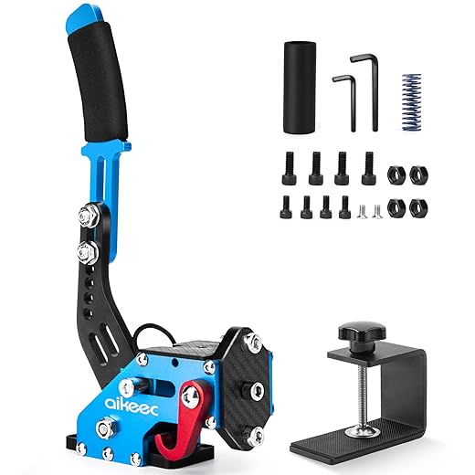 Aikeec 64 bit usb handbrake with clamp for pc windows sim racing games g25 g27 g29 t500 fanatecosw dirt rally with handle grip