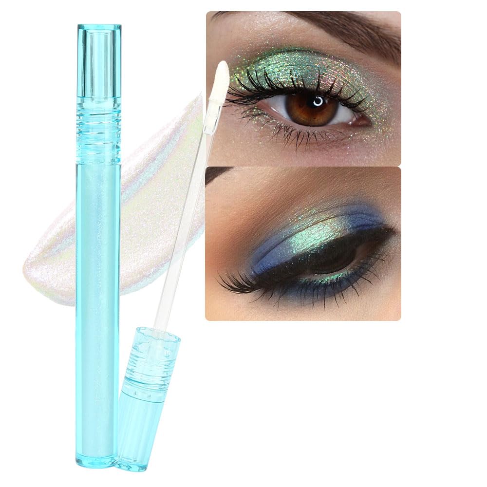 Liquid Glitter Eyeshadow,Pearl White Pink Gold Pigmented eye shadow, Long Lasting, Quick Drying, Easy to Apply, Loose Glitter Glue for Eye Crystals Makeup ,Makeup Sparkly for Eyes, para ojos (S30)