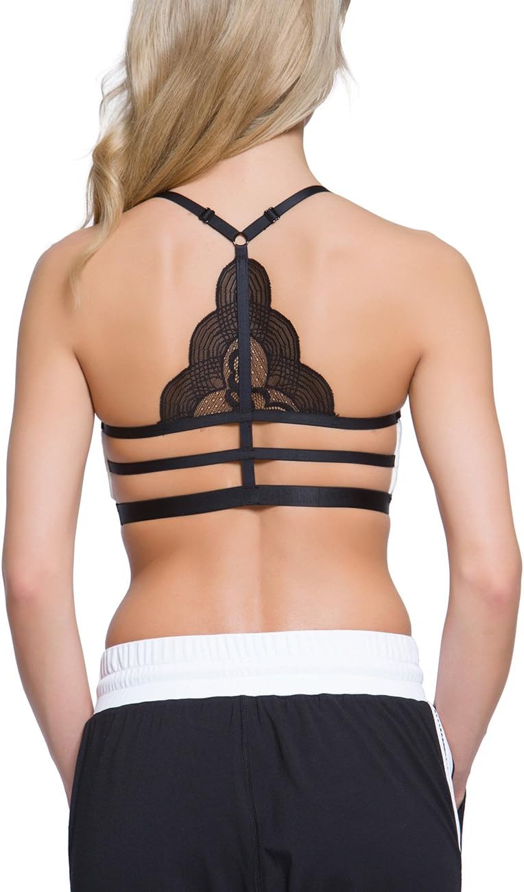TITIKA Women’s Yoga Bra with Black lace Detailing on The Back, Mind Blown! This Bra has it All