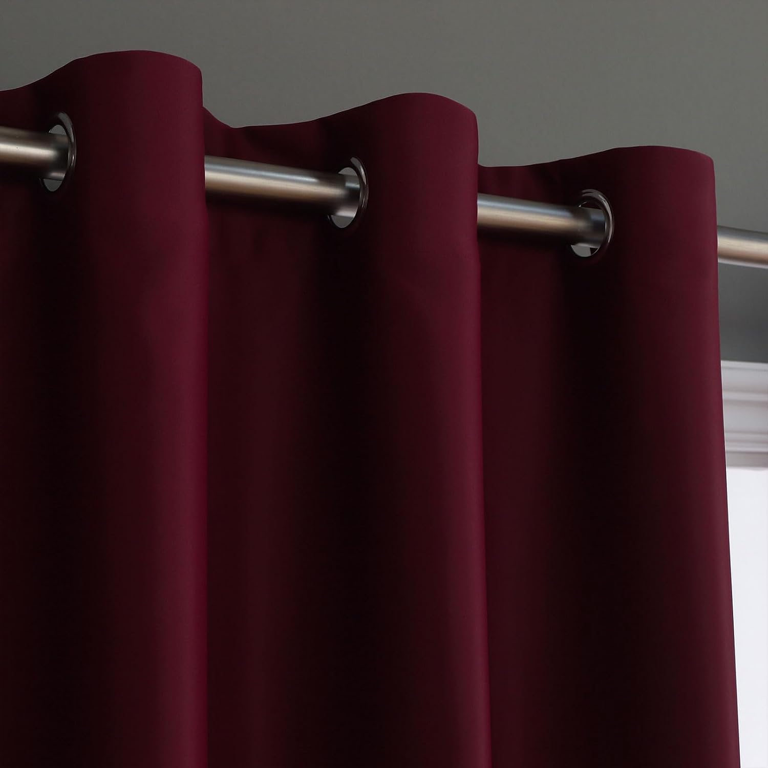 Long Blackout Curtains, Burgundy, 52"x120", 2 Panel image 5