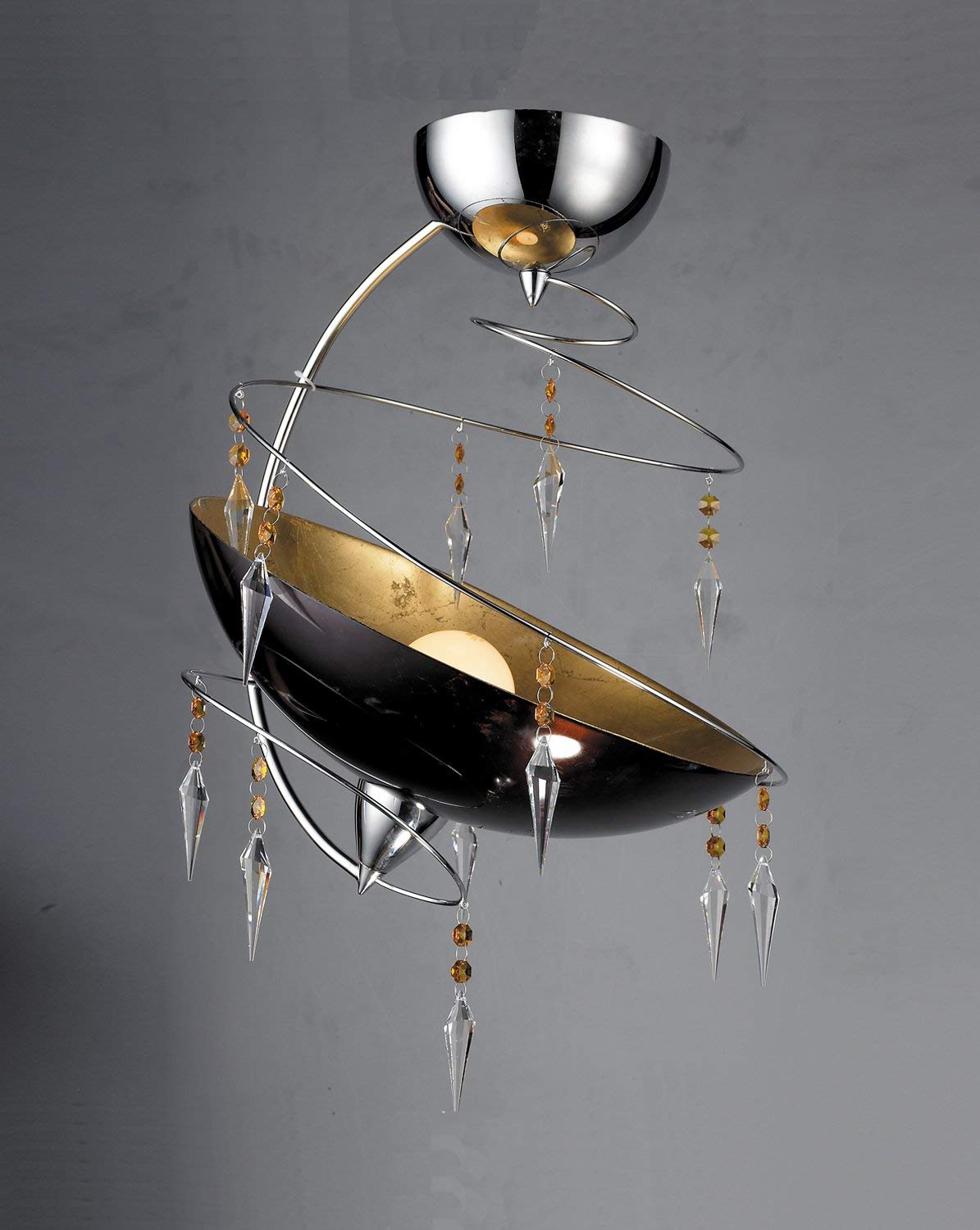 ABVERKAUF Edle Deckenlampe Decken Leuchte Lampe Licht Beleuchtung Glas Kristall Nickel