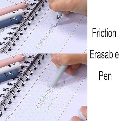 Miniatura 6 de N A 8 bolígrafos kawaii borrables de dibujos animados de animales de gato, cerdo, oso, panda, bolígrafo de gel borrable para bala, diario, notas,