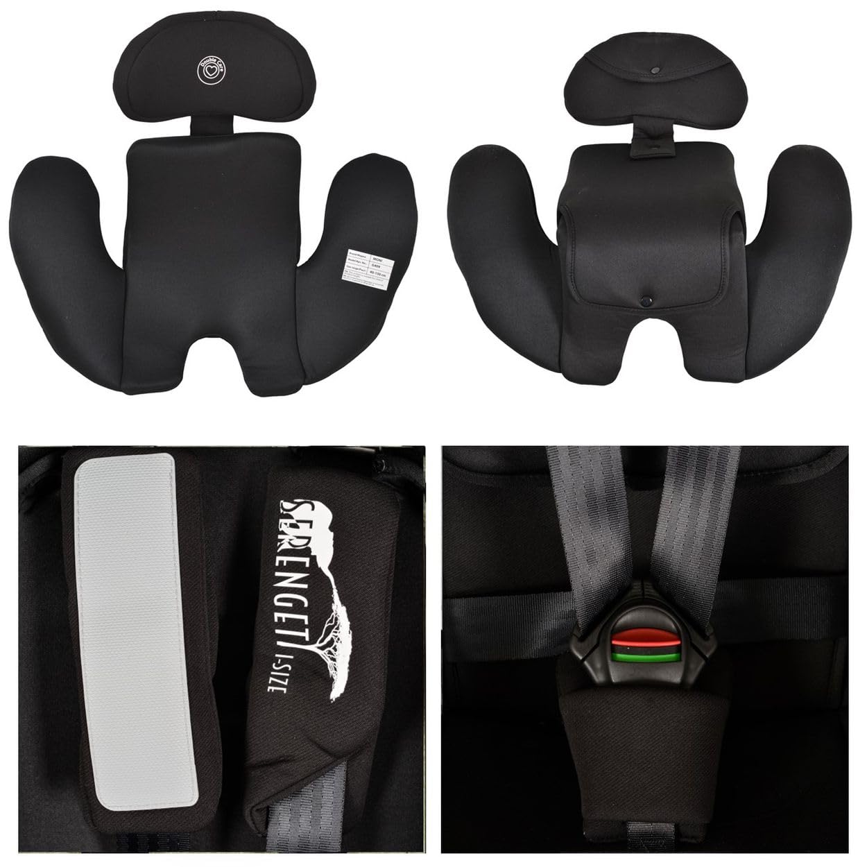 Moni, i-Size Serengeti fotelik dziecięcy (40-150 cm) Isofix, poduszka pod kark, kolor: czarny