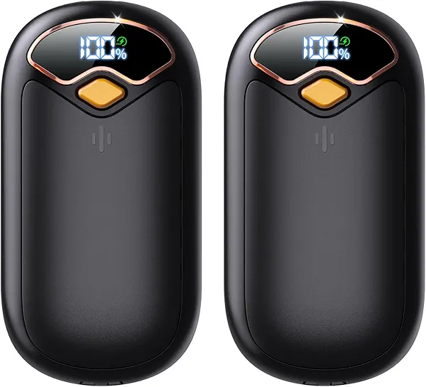 Hand Warmers Rechargeable - Magnetic Electric Hand Warmer 2 Pack, LED Display, 4 Settings Fast Heating Reusable Portable Heater Handwarmers for Golf Hunting Camping Essentials, Gifts for Men Women