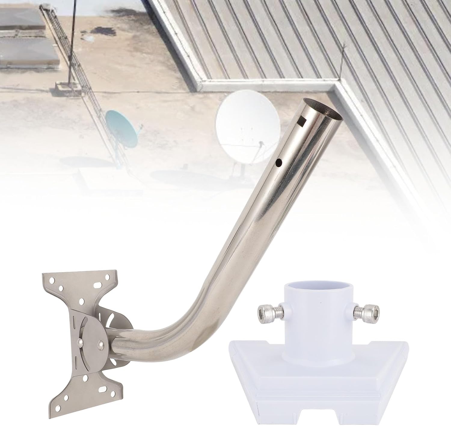 Satellite Pole Mount, Adapter with Professional Installation for Stable Support for Various Satellite Equipment