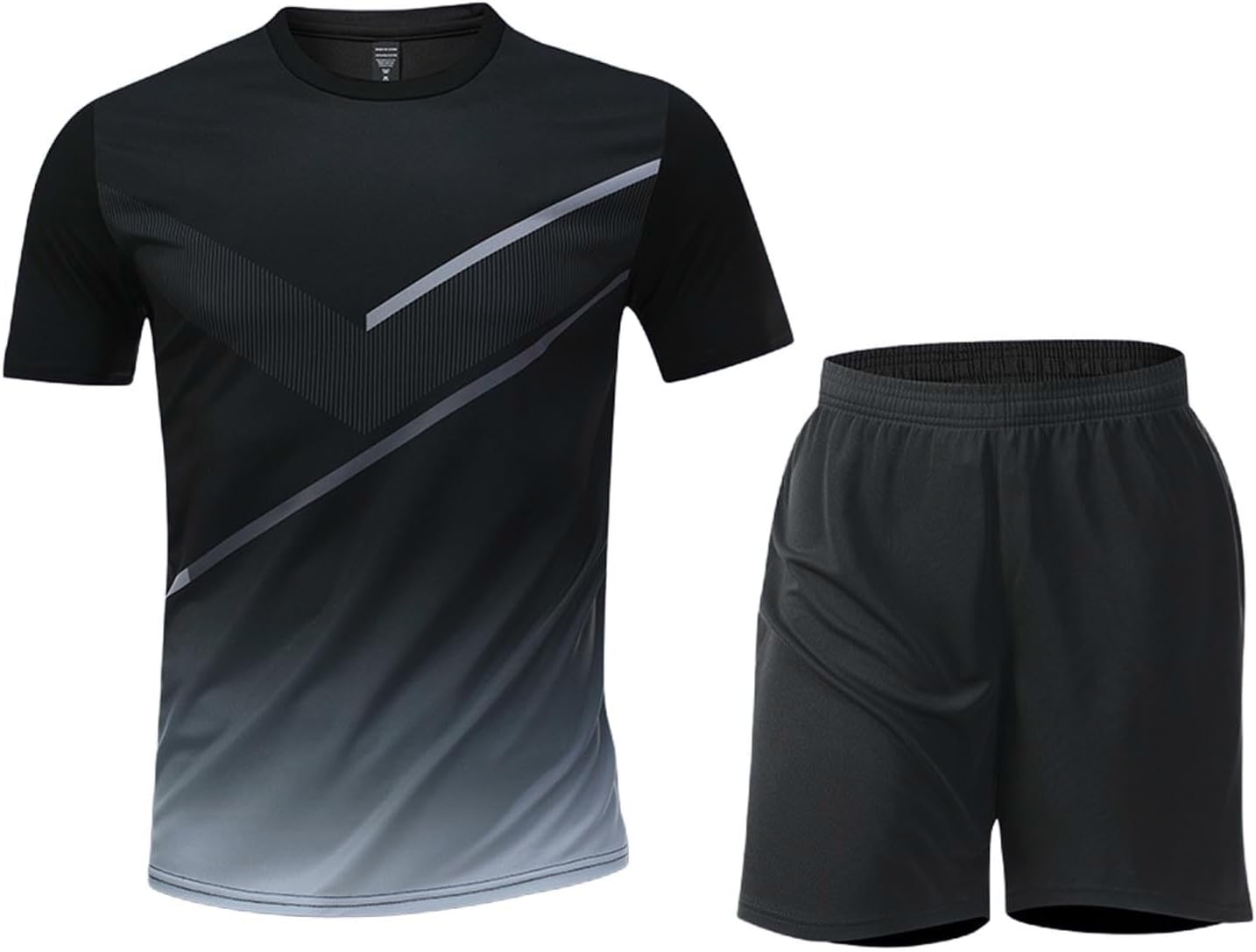 Men's Tracksuit 2 Piece Sets Summer Casual Athletic Sweatsuits Quick Dry Sportswear Short Sleeve T-Shirt with Shorts