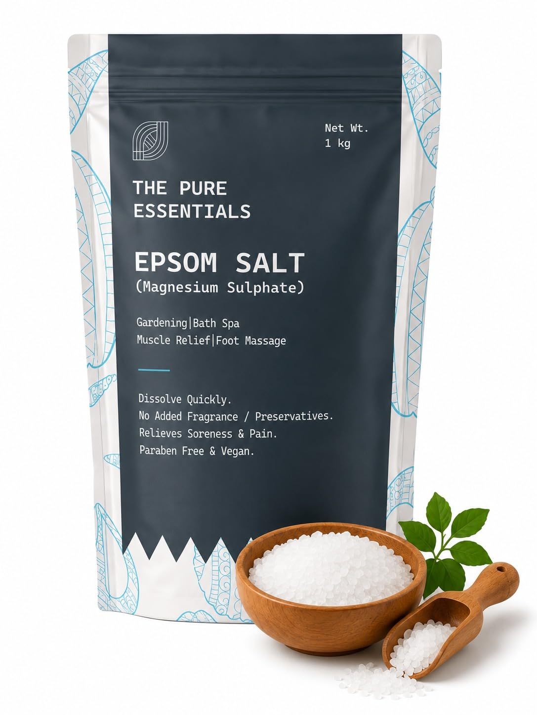 Epsom Bath Salt for Foot Soak & Bath 1 KG - Relieves Aches & Pain | Natural Epsom Salt for Bath, Detox & Relaxation Muscle Pain Relief Bath Salt - Reduces Soreness, Swelling, Stress & Cramps-image-24