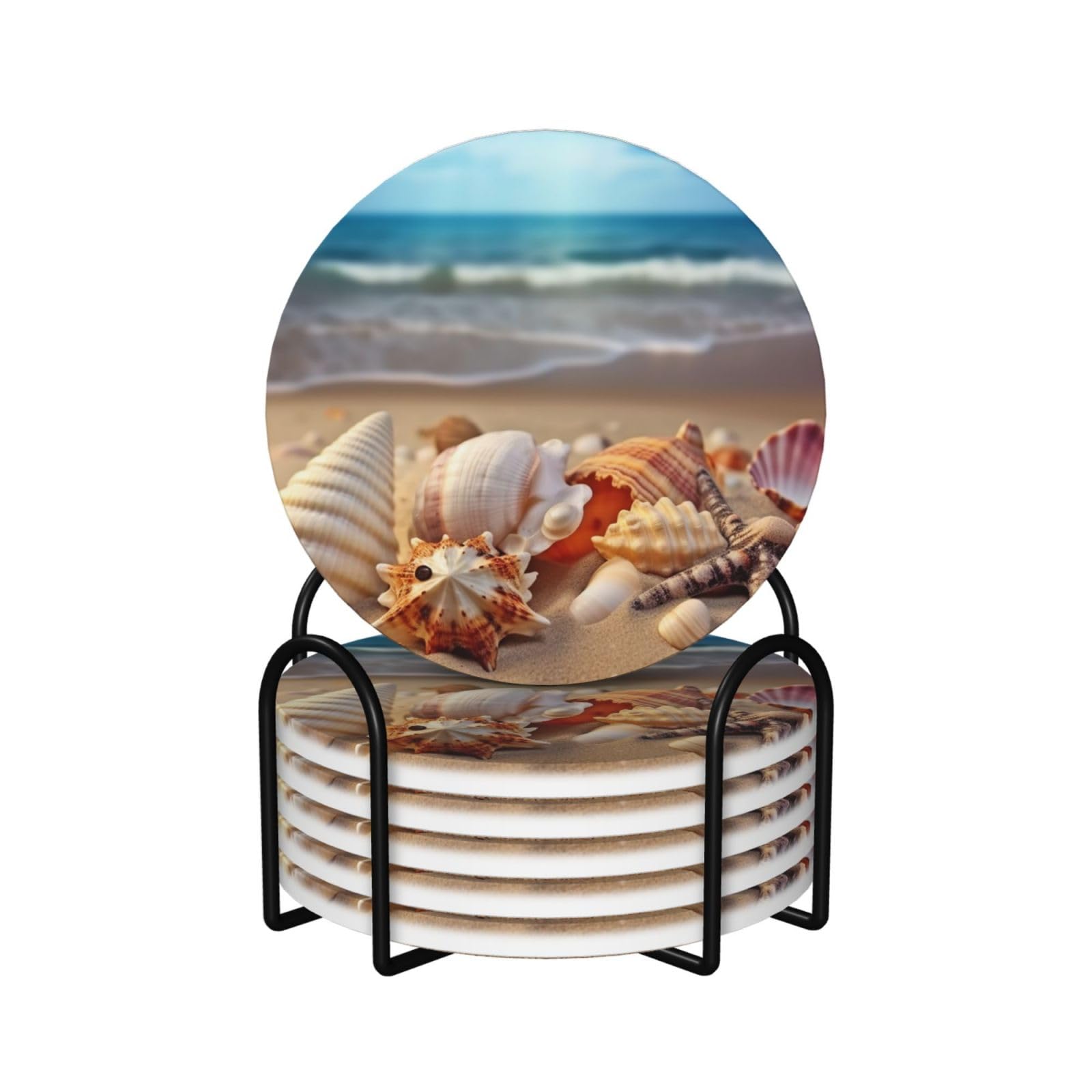 Dessous de verre plage et sable pour apéritif en terrasse et décoration de table marine