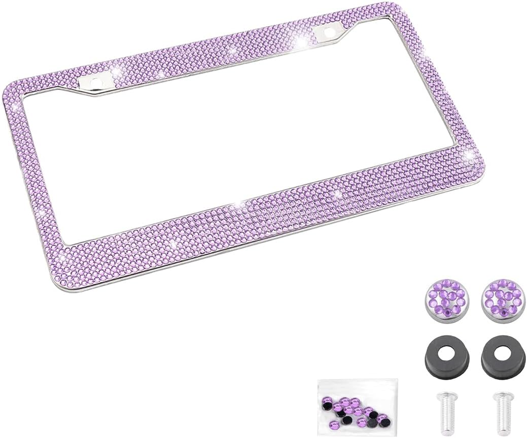 Osilly Bling Car License Plate Frame, 2 Hole Stainless