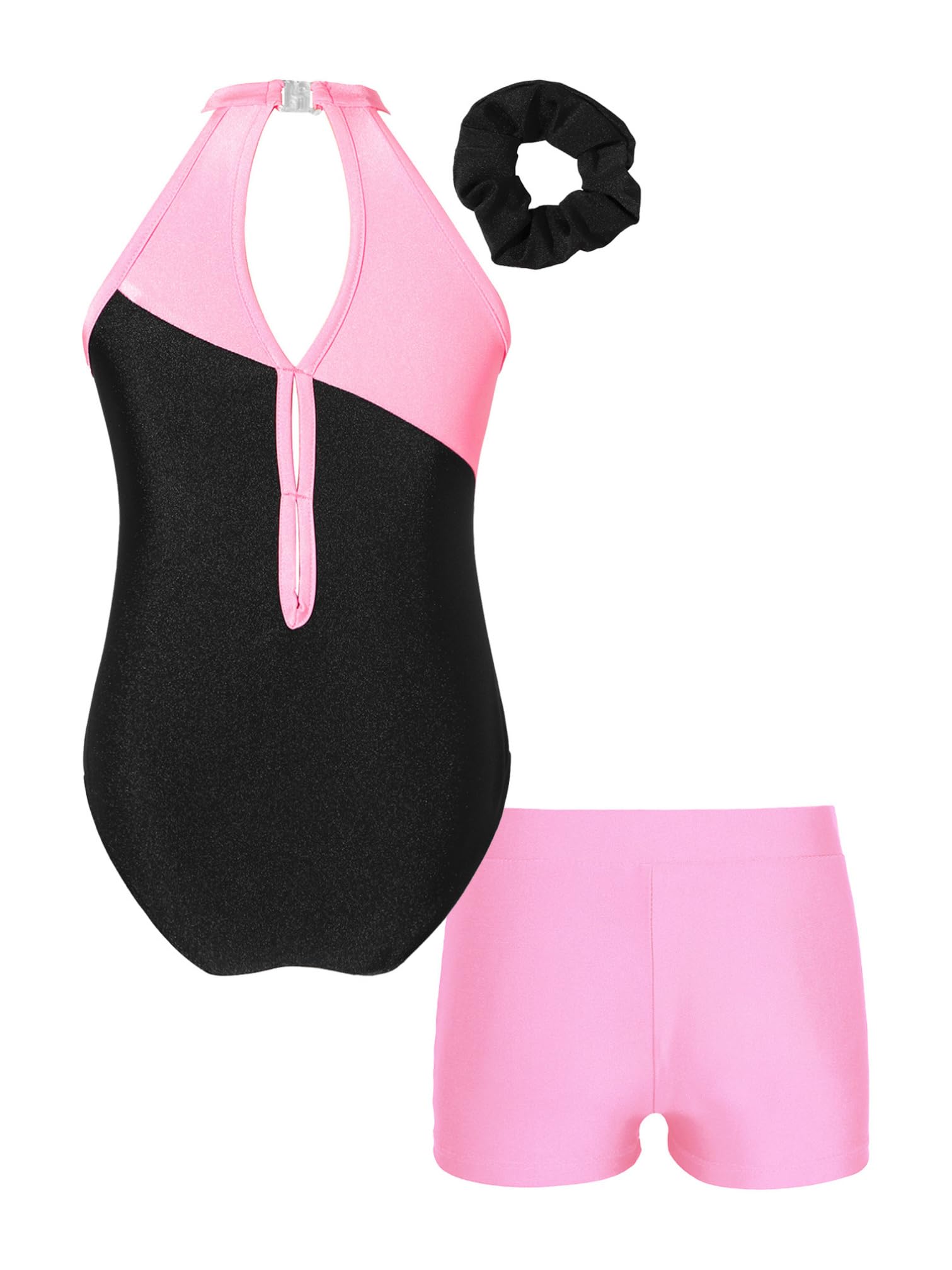 iiniim Bambina Body Ginnastica Artistica con Senza Maniche e Pantaloncino Body Danza Ritmica Costume Balletto Bambina