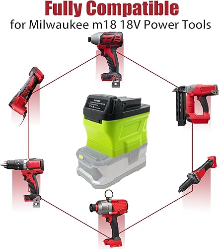 Miniatura 6 de URUN RYB18MIL para Ryobi 1to Milwaukee, adaptador de batería para Ryobi 18V para reemplazar la batería de iones de litio Milwaukee de 18 V funciona