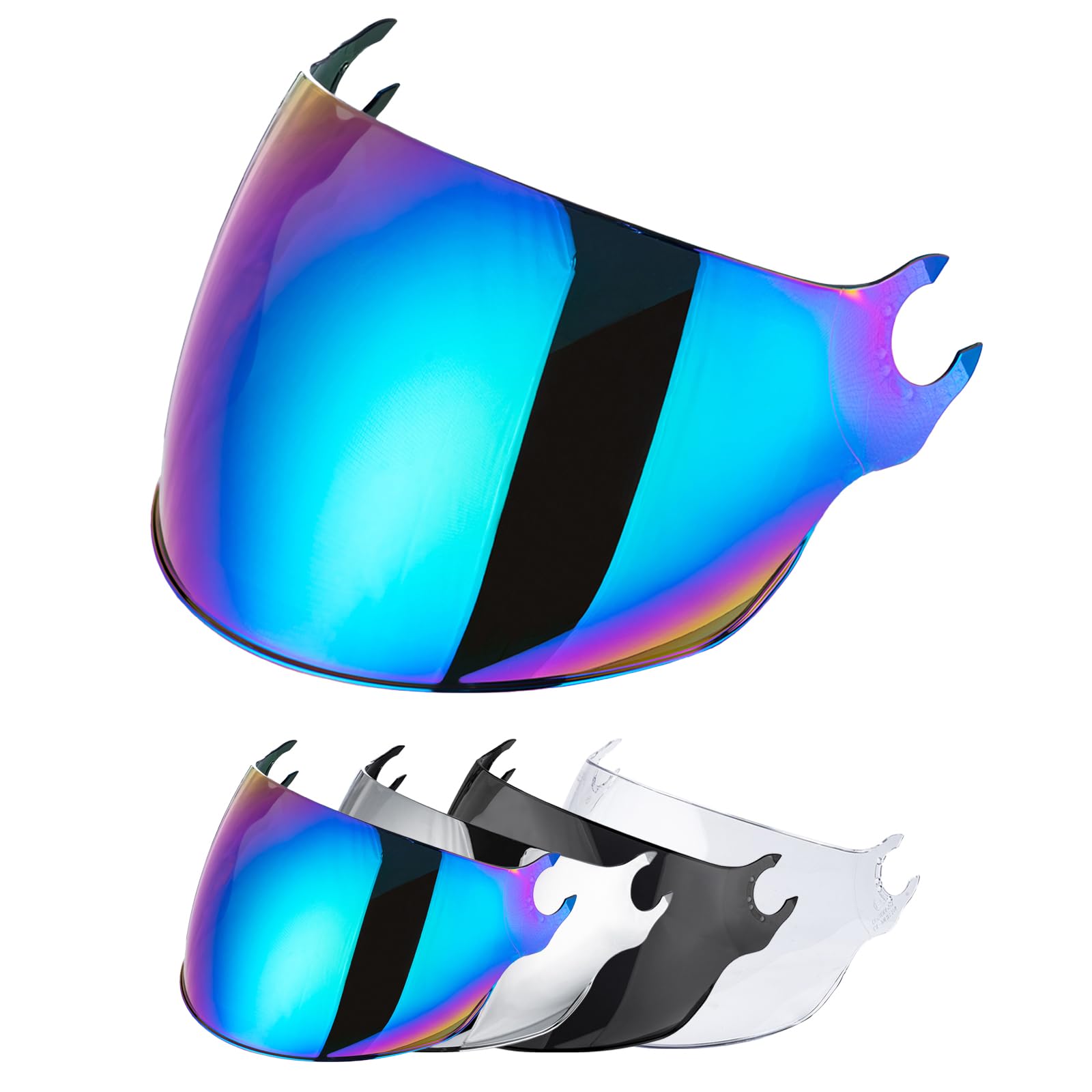 VCOROS Visera Casco para OF562 Airflow,Visera para Casco Integral de Motocicleta,Lente de Casco de Protección contra el Viento para Moto (Arco iris)
