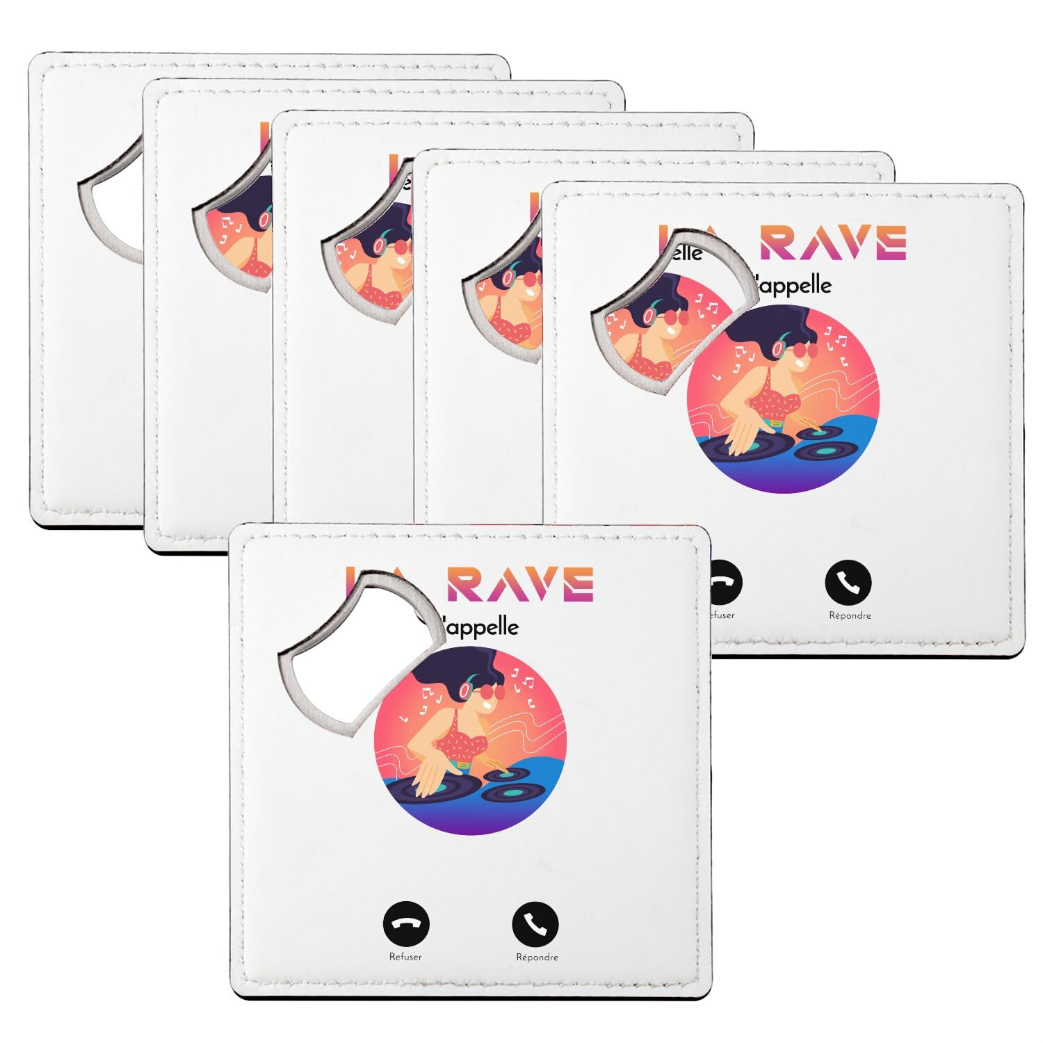 Sous verre décapsuleur la rave m'appelle pour vos soirées techno et apéros festifs