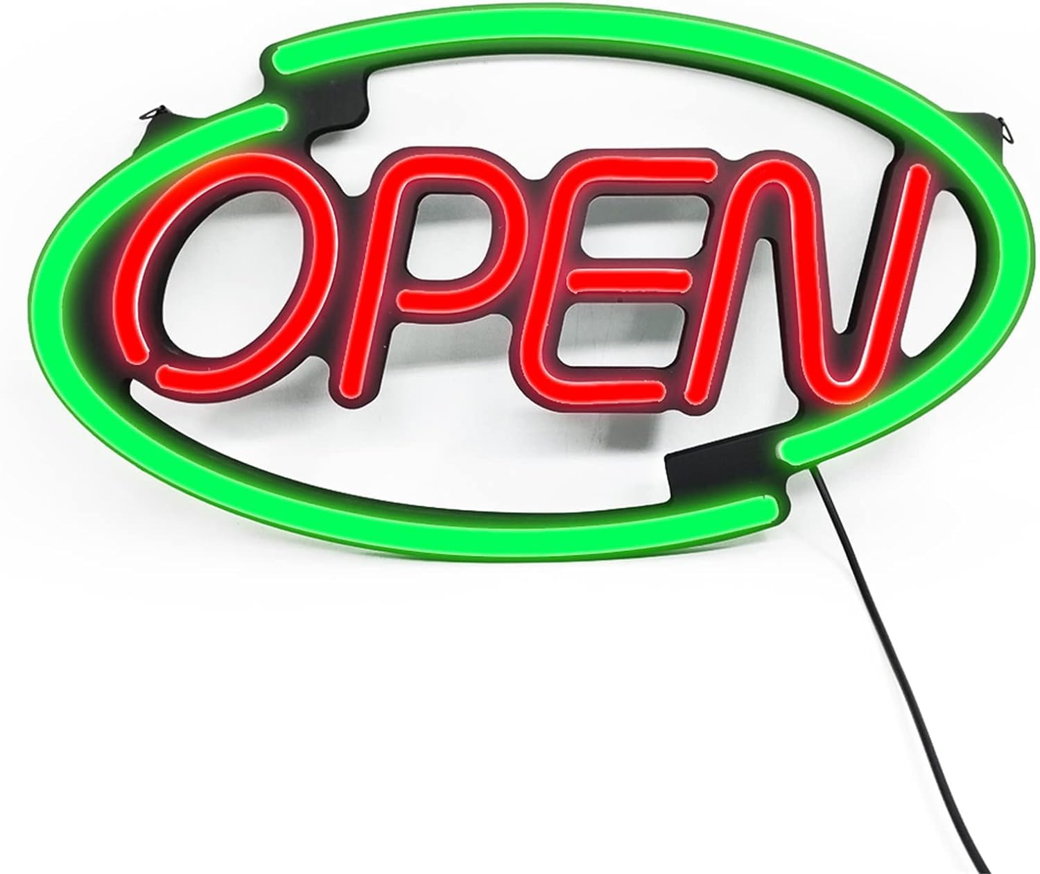 KIJyfgTR LED Neon Light Sign Open LED neon Sign, Restaurant mall Shop Advertising neon Lights Decor Signboard Night lamp Window Wall Hanging Lighting, 45x25cm