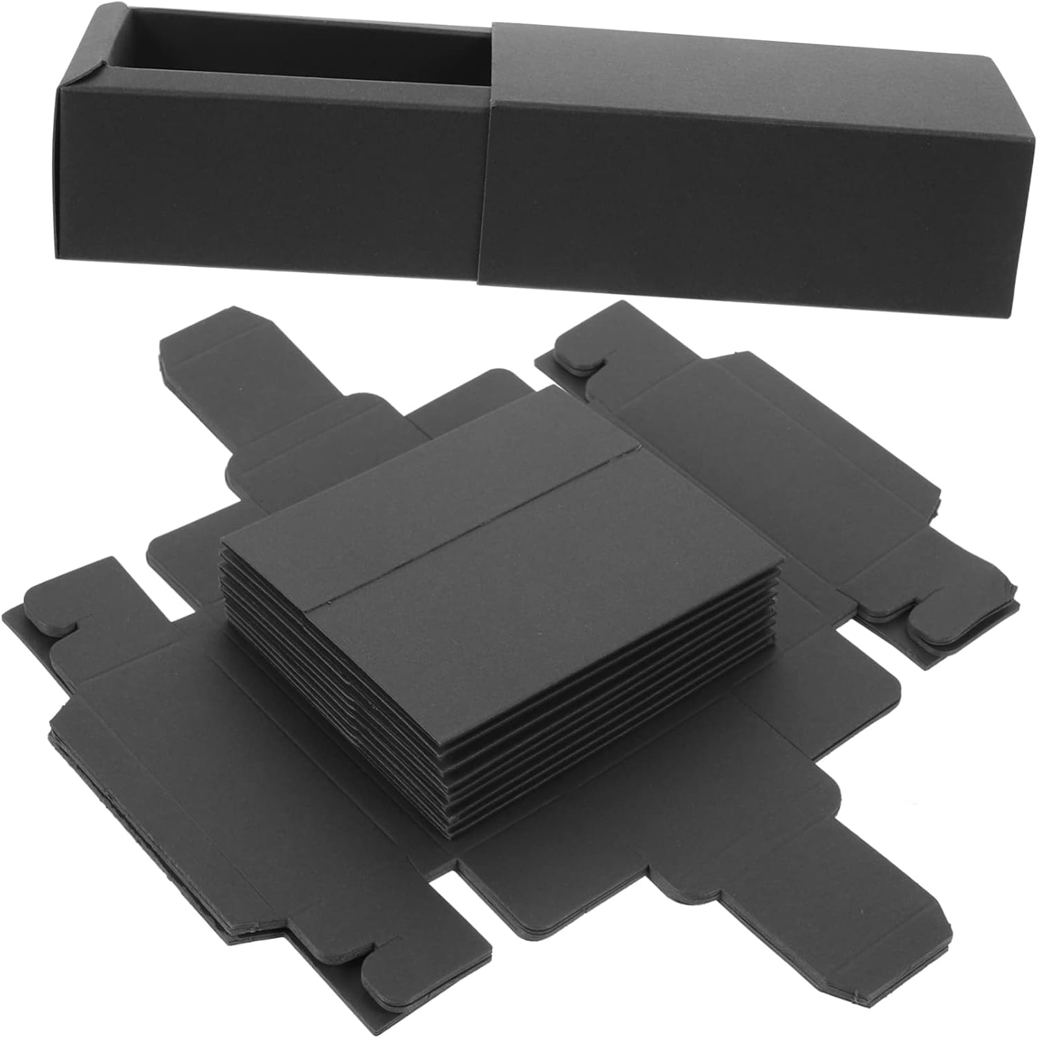 ULDIGI 10pcs Black Paperboard Cosmetic Packaging Box for Delicate Candy