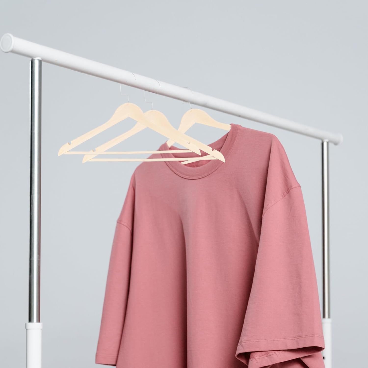 DOITOOL 10Pcs Retro Wood Clothes Storage Hangers with Hooks Non-Skid Household Organizer for Jeans Skirts Pants Lightweight Wooden Clothes Holders